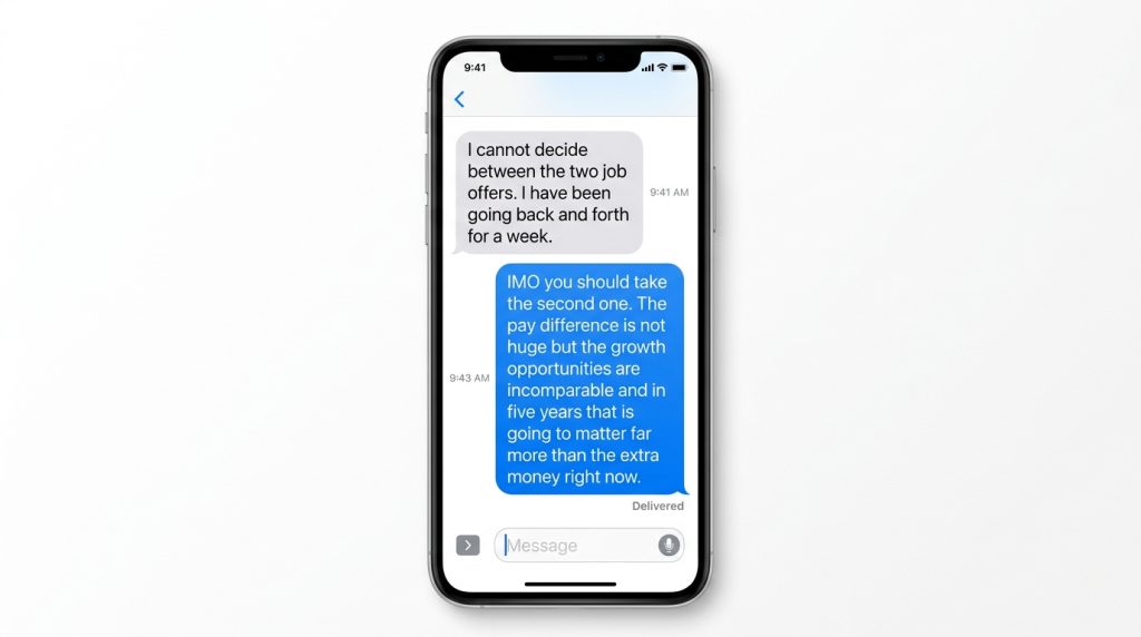 IMO meaning in text conversation