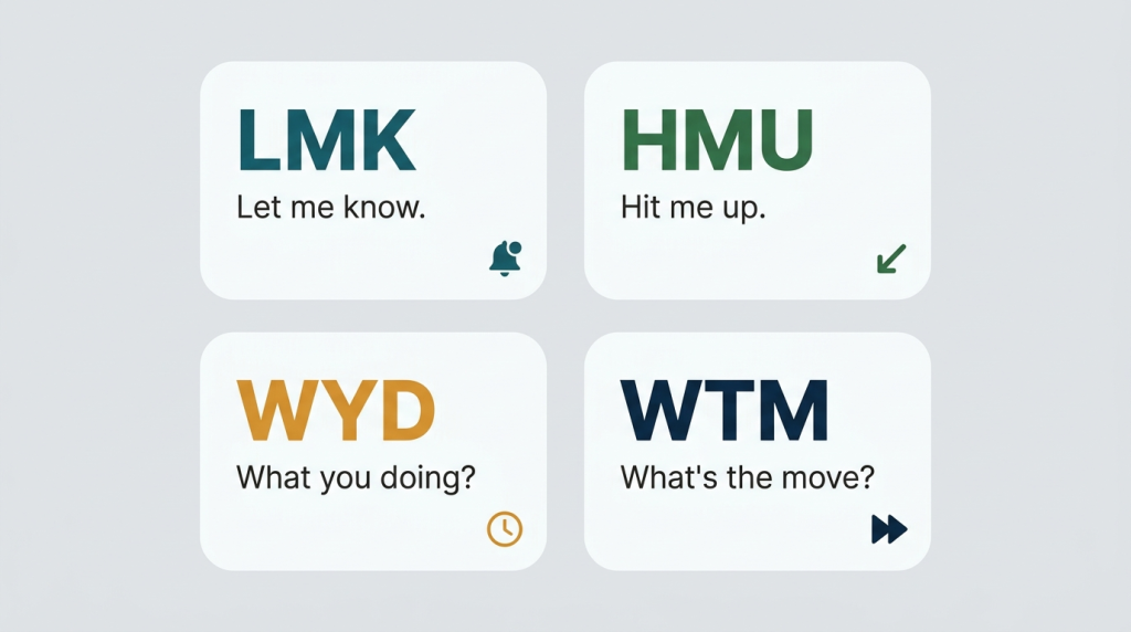 LMK vs HMU vs WYD vs WTM difference in texting explained