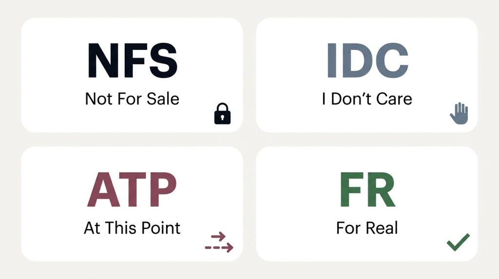 NFS vs IDC vs ATP vs FR difference in texting explained