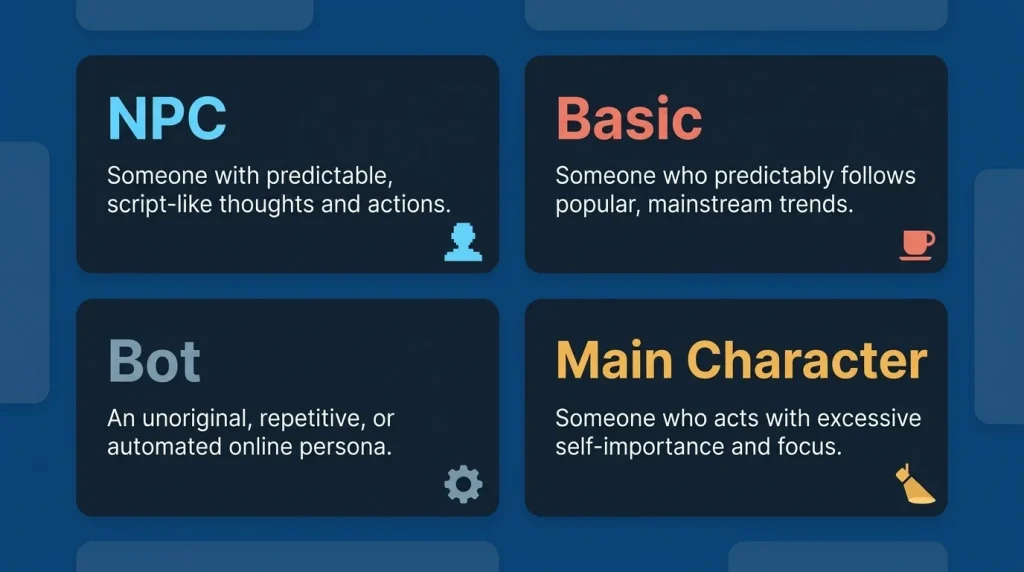 NPC vs Basic vs Bot vs Main Character difference explained