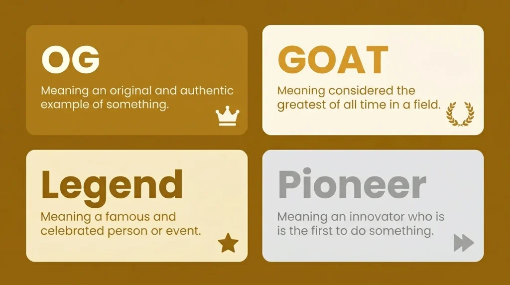 OG vs GOAT vs Legend vs Pioneer difference explained