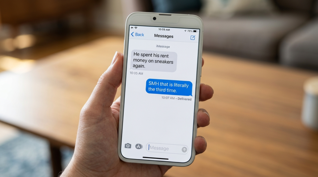 SMH meaning in text conversation example