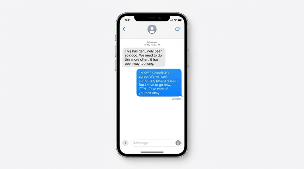 TTYL meaning in text conversation example